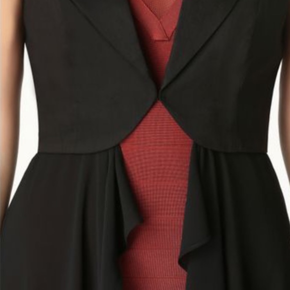 Bebe chiffon drape vest in black - Picture 4 of 6